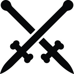 sword crossbones icon vector illustration
