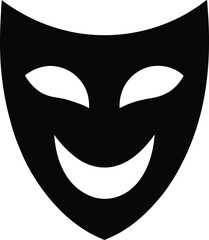 Theater Masks Drama Icon Vector Illustration
