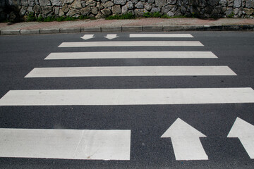 Zebra crossing on city road