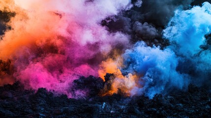 Ethereal Volcanic Smoke: A Symphony of Colors