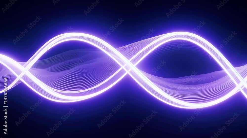 Aufkleber abstract wave pattern - light purple lines and curves - dynamic motion - 4k.