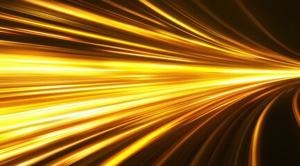 Golden Light Streaks Tunnel