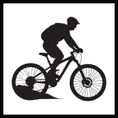 Obraz premium Cyclist Action Mountain Biking Graphic