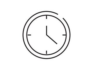 Wall Clock Icon. linear style Simple round button. 
