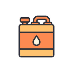 Isolated Icon Depicting A Fuel Canister With Handle And Cap