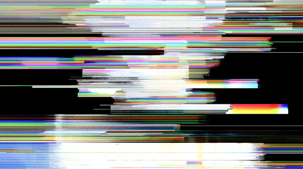 Glitch in Data Flow: Digital lines and vibrant colors intersect in a visual representation of a data error, evoking a sense of disruption and technical malfunction.