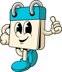 Cheerful Cartoon Calendar Character Illustration