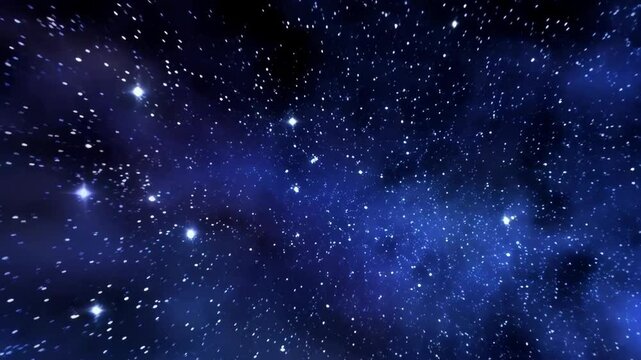 Beautiful starfield showing deep space, cosmos, and galaxy of blue hues and distant shining stars in the sky. - Powered by Adobe