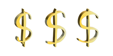 3d dollar currency symbol set Elements for design