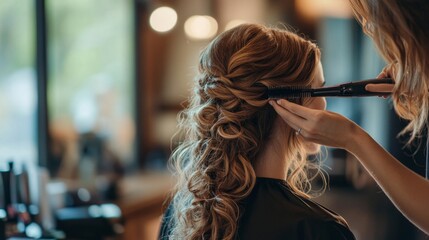 Fototapeta premium Stunning Updo Hair Styling Session