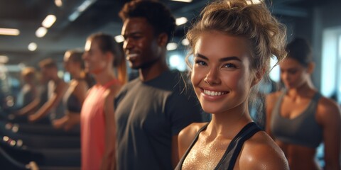 Fototapeta premium Smiling Woman in Gym Class