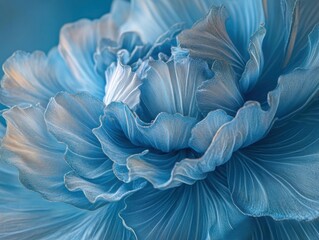 Close-up of a Blue Flower with Detailed Petals