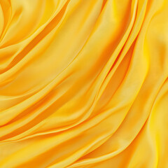 Bright yellow gold silk satin fabric background showcasing tight, intricate folds and a radiant, vibrant color, perfect for energetic fashion visuals and impactful print advertisements with sharp