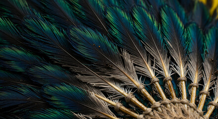 Fototapeta premium Exotic peacock feathers artistry nature's vibrant palette breathtaking detail