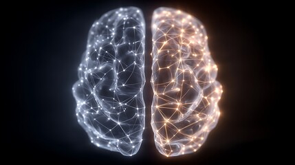 Illuminated Brain Dual Hemisphere Network.