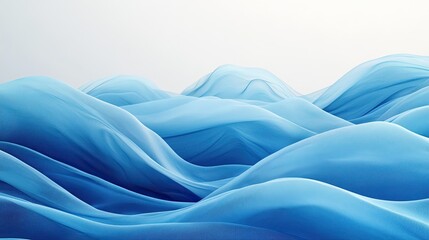 Obraz premium Blue silk fabric with a smooth, wavy texture creates a luxurious and soft satin backdrop