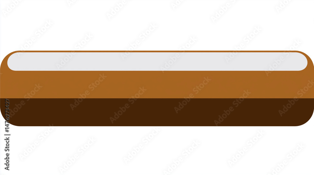 Aufkleber simple brown rectangular bar on transparent background in flat design