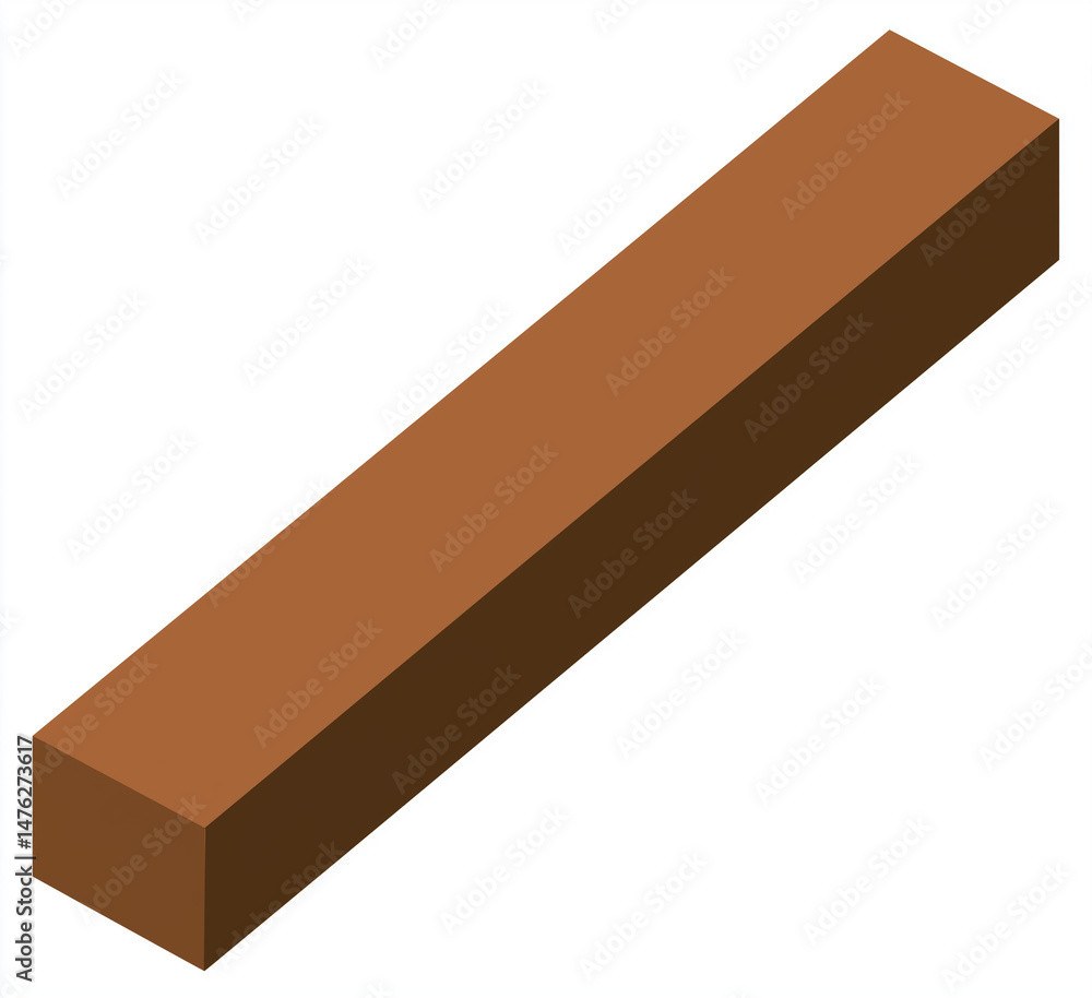 Aufkleber simple brown rectangular bar on transparent background in flat design