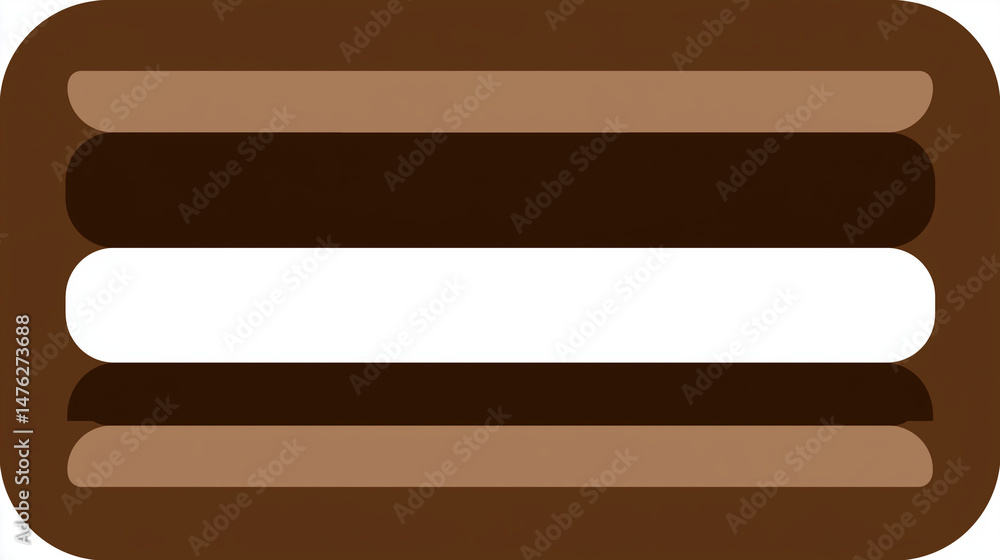 Aufkleber simple brown rectangular bar on transparent background in flat design