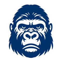 Obraz premium Powerful Gorilla Head Vector Portrait of a Majestic Ape
