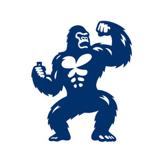 Fototapeta premium Mighty Gorilla A Powerful Symbol of Strength and Fitness