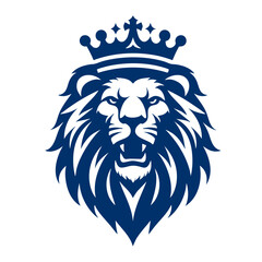 Obraz premium Majestic Lion with Crown King of the Jungle Vector Graphic