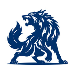 Fototapeta premium Majestic Blue Wolf Fierce Predator Vector Graphic