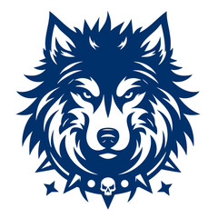 Fototapeta premium Stylized Wolf Head Logo Fierce Canine Vector Graphic