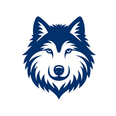 Fototapeta premium Majestic Wolf Head A Stunning Blue Vector Graphic