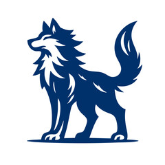 Fototapeta premium Majestic Wolf Silhouette A Stunning Blue Vector Graphic