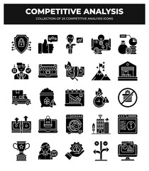 Competitive Analysis: 25 Essential Icons for Business Strategy