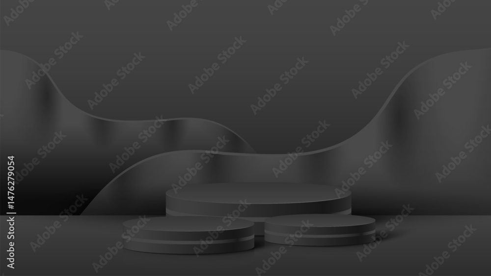 Aufkleber abstract minimal scene. minimal podium with soft material base. soft podium stages and product showc