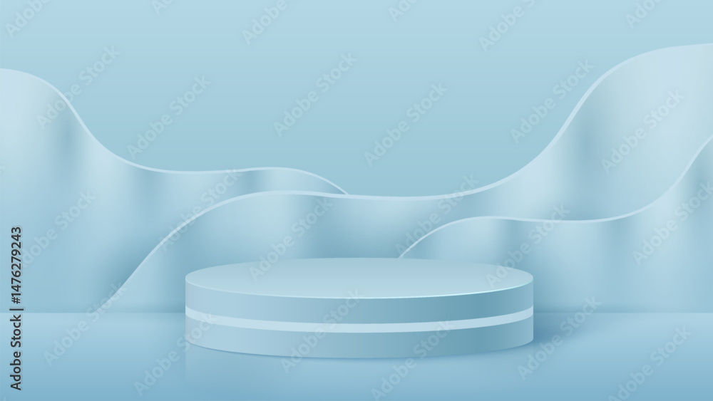 Aufkleber abstract minimal scene. minimal podium with soft material base. soft podium stages and product showc