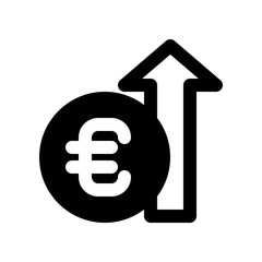 Euro Currency Icon Representing Growth and Upward Financial Trends