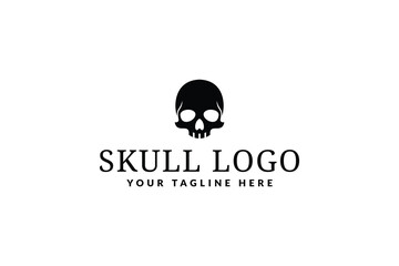 skull logo design template, logo icon vector illustration silhouette