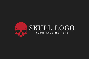 skull logo design template, logo icon vector illustration silhouette