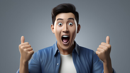 A professional Social Media Marketing (SMM) specialist in a surprising pose, exuding confidence and creativity.

