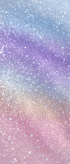 Vertical pastel soft dusty blue purple lilac orange abstract sparkle glitter background, vibrant gradient art for website banner and fashion print applications