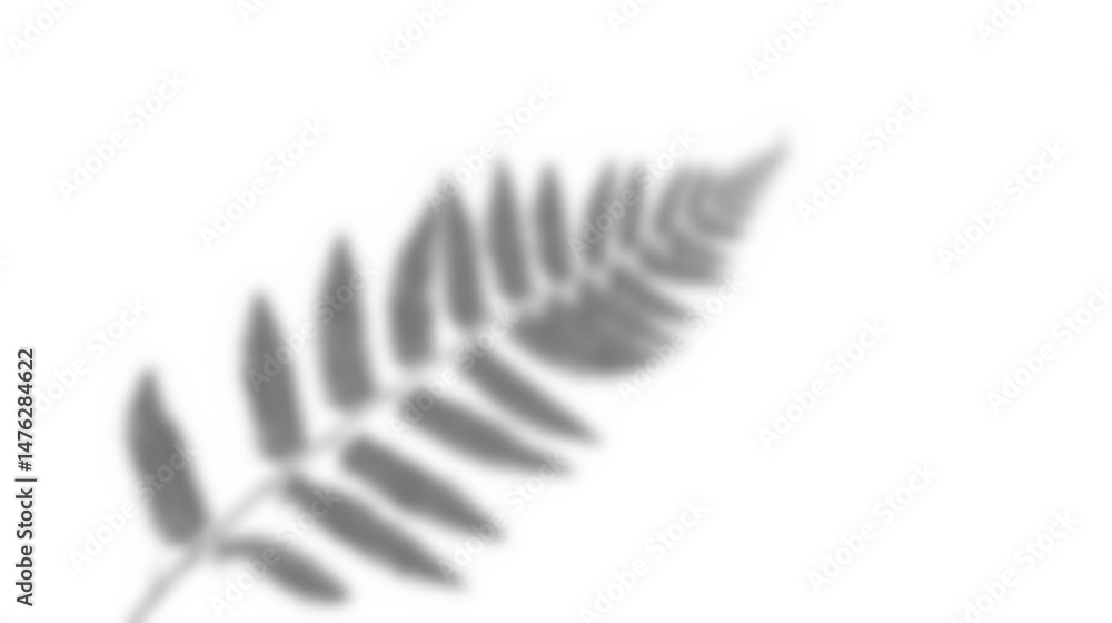 Poster leaf shadow overlay effect mockup with blurred leaves and foliage branch creating soft natural look 