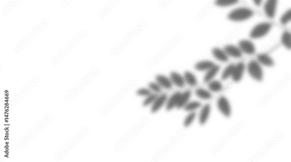 Fototapete Leaf shadow overlay effect mockup with blurred leaves and foliage branch creating soft natural look for design backgrounds and creative presentations