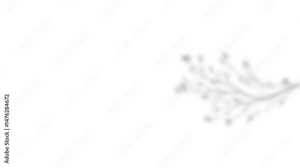 Poster leaf shadow overlay effect mockup with blurred leaves and foliage branch, creating natural and soft 