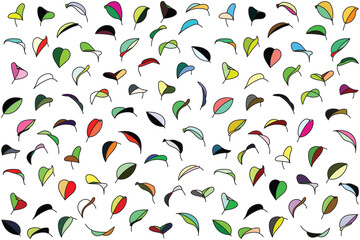 Repeating abstract multicolor of leaf on white background.