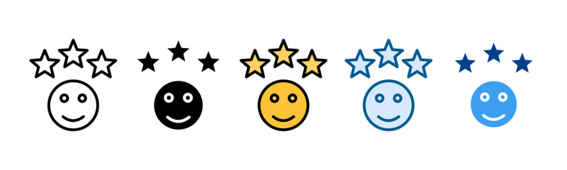 Happy Customer Icon Set Multiple Style Collection