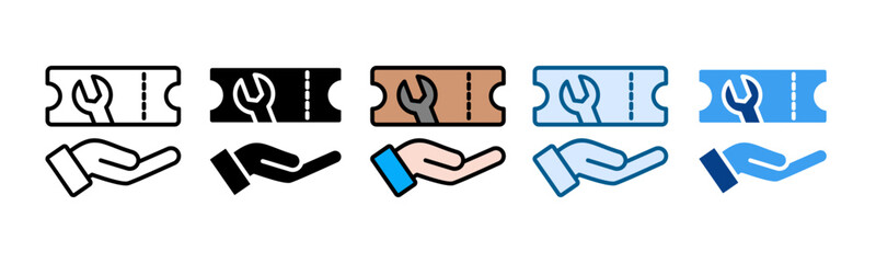 Support Ticket Icon Set Multiple Style Collection