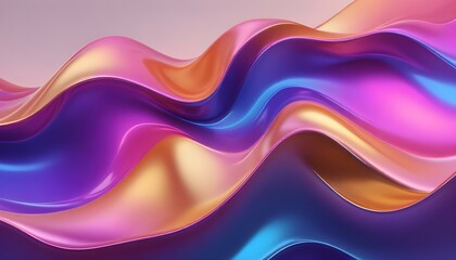 A mesmerizing display of fluid and colorful glossy waves, a contemporary digital artwork.
