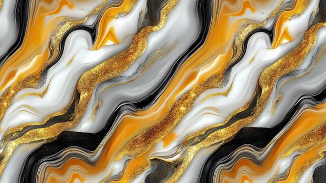 Golden Lava Marble Texture Loop Animation Background