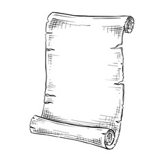 magic scroll vector hand drawn illustration