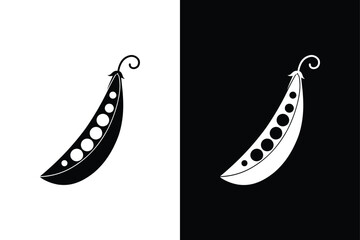 Snow Pea Icon Vector. Organic Vegetable Illustration for Kids and Printable