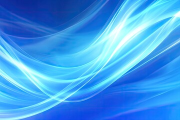 Fototapeta premium Abstract flowing blue light waves
