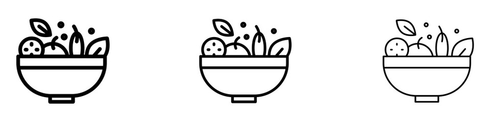 Vegetarian food icons. modern minimalist symbol outline vector flat style